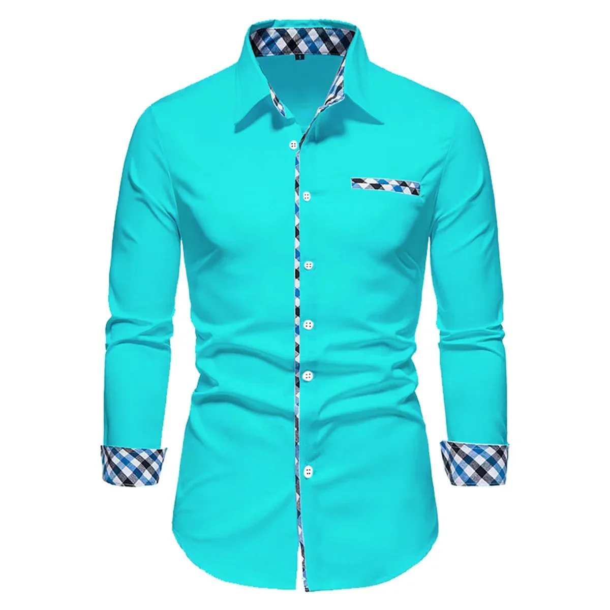 2025 Men's Hot Selling Business Office Long Sleeve Solid Color Spliced Shirt Outdoor Street Leisure High Quality Fabric Polo Top