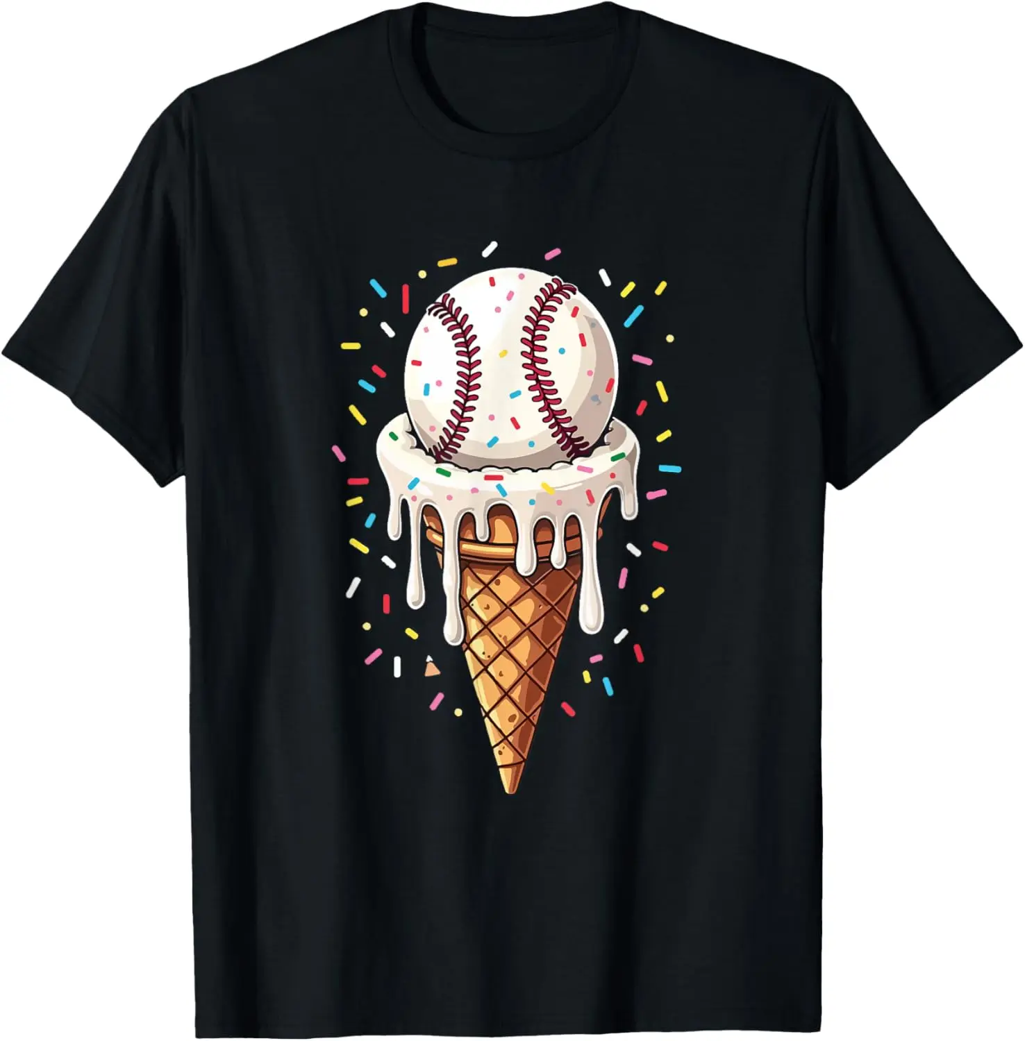 

Baseball Drip Ice Cream Cone Drip Baseball T-Shirt