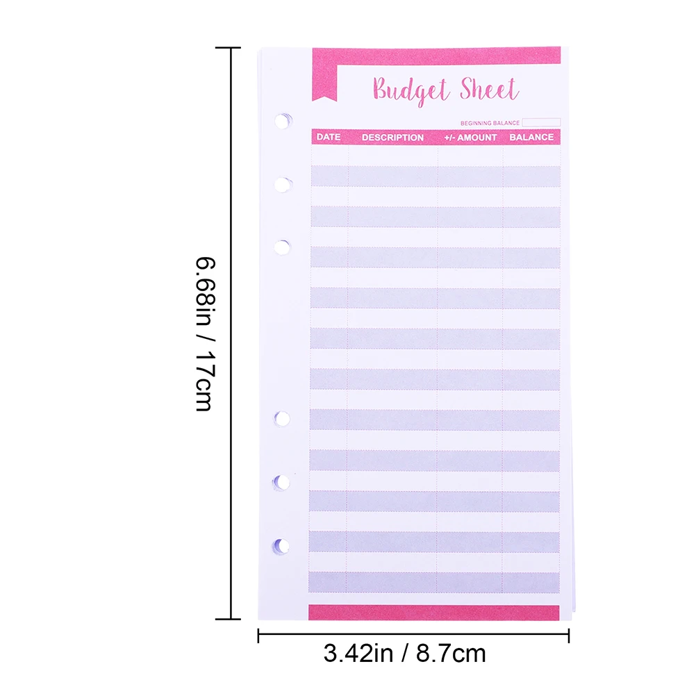 40pcs A6 Inserts Budget Planner With Holes Divider Page For Ledger Budget Sheets Binder Budget Planner Organizer Budget Sheets