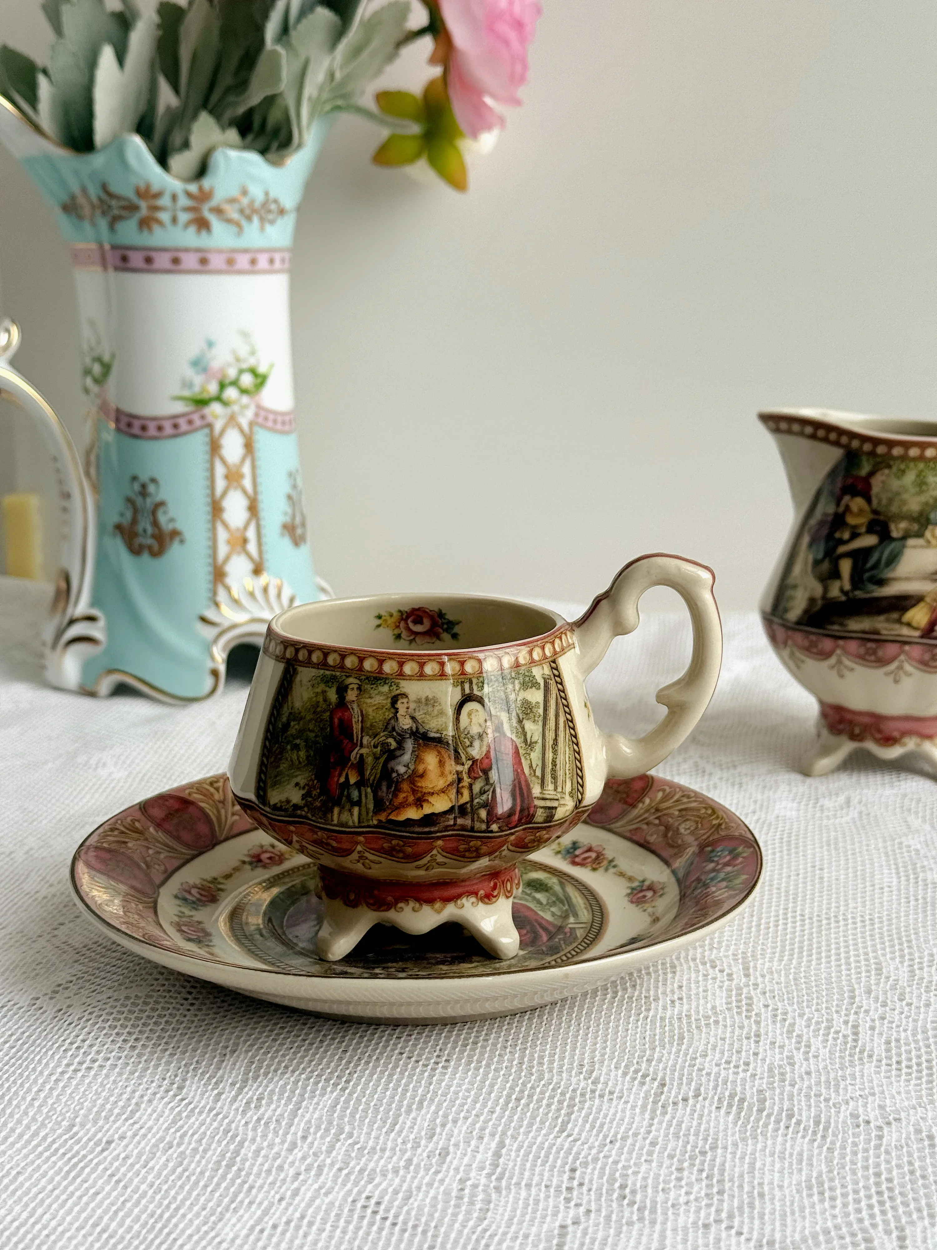 Tulip shaped ceramic black porcelain glazed coffee cup