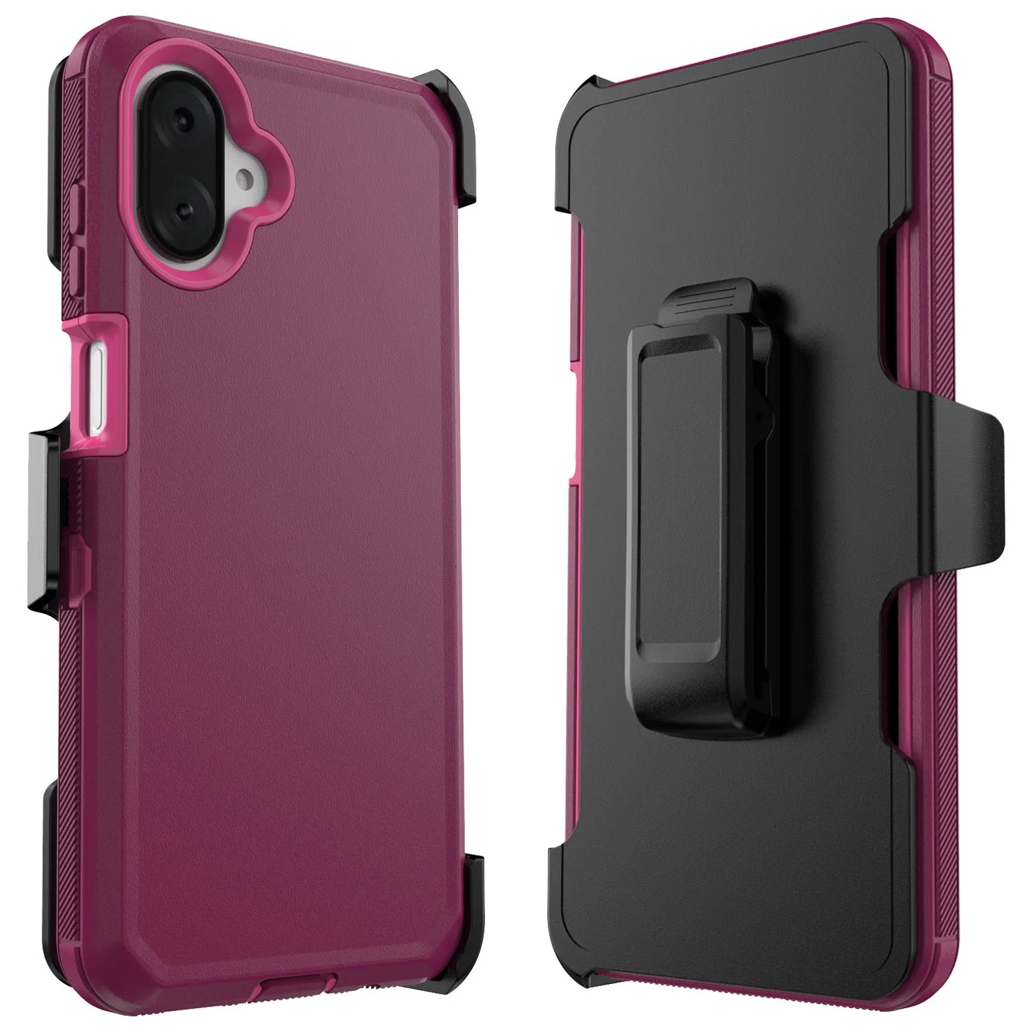 

Винно-красный чехол для Samsung Galaxy A07 4G, сверхпрочный противоударный защитный прочный гибридный 3-слойный чехол с кобурой с зажимом для ремня