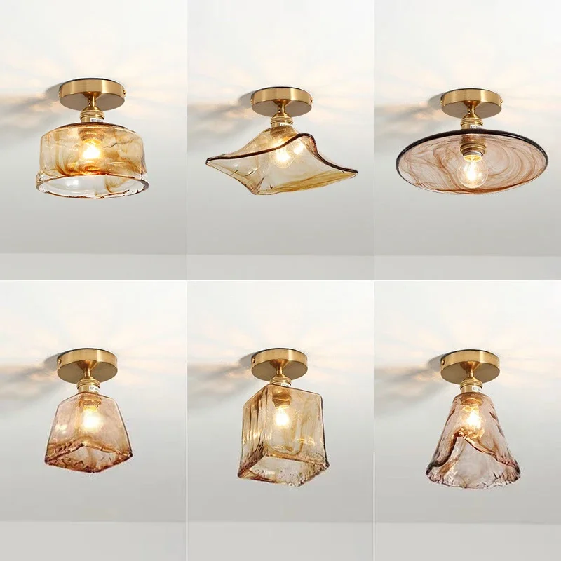 

Nordic ceiling lights industry loft glass ceiling lamp Simplicity Cloakroom balcony hallway lamp Porch light