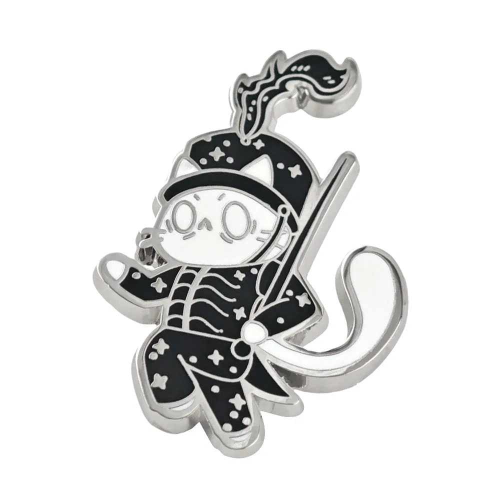 Niedliche Marschkorps-Katzen-Emaille-Pin, Sternenuniform-Kätzchen-Brosche, Cartoon-Trommelführer-Katze Metall-Abzeichen, Schmuckgeschenk für Musikliebhaber – Detail 5