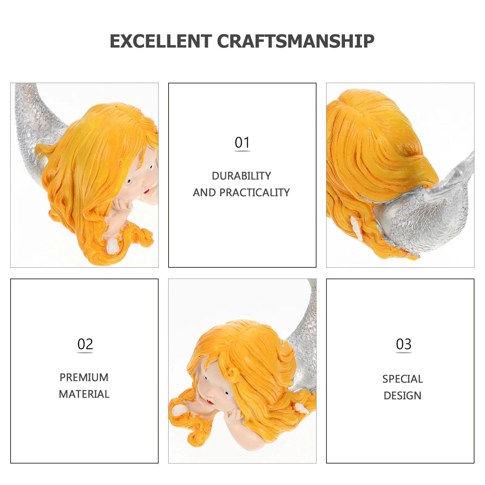 

Mermaid Statue for Fish Tank Aquarium Decor Resin Craft Landscape Ornament Home Desktop Bonsai Decoration Brine Shrimp Hatchery