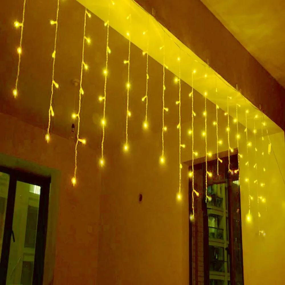 LED Curtain Lights 5-25M Christmas Decorations for Home Fairy Lights for Wedding/House/Roof Eaves/Garden/New Year 2024 Garland