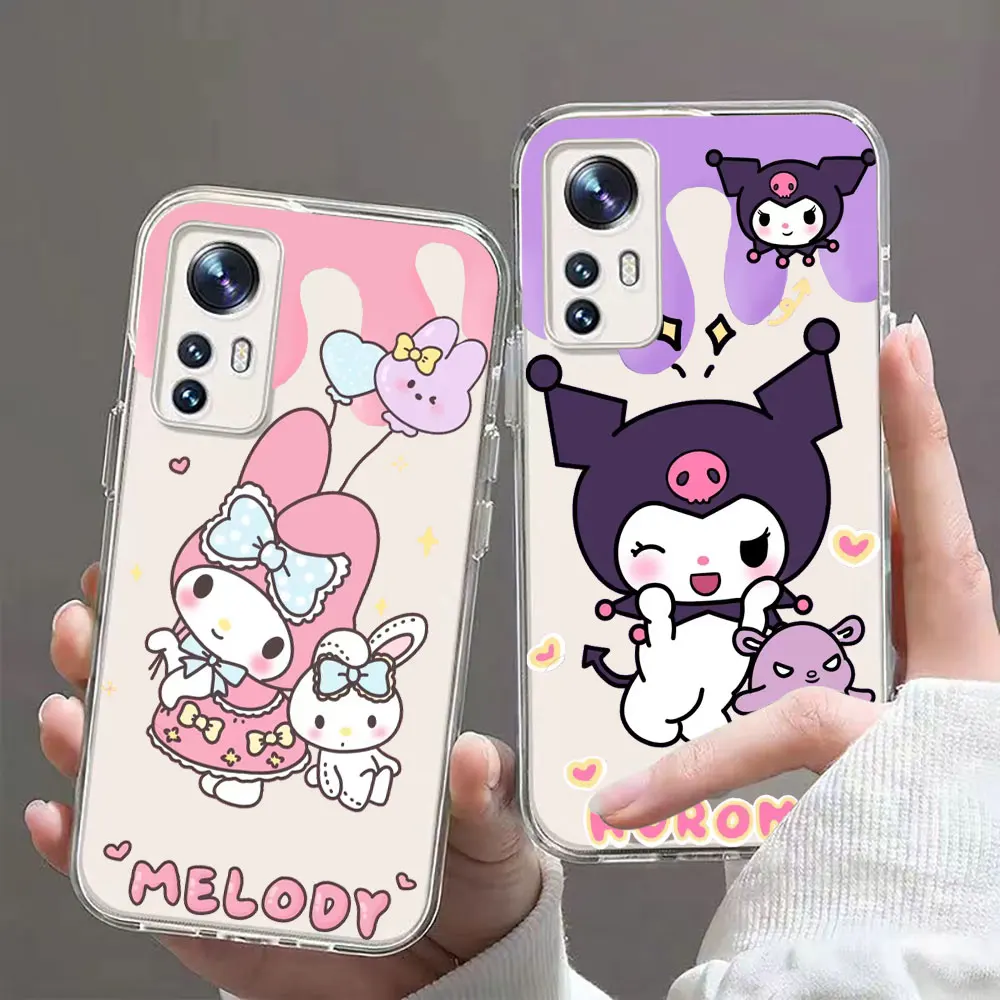 

Cute Hello Kitty Kuromi Melody Cinnamoroll Clear Case For Xiaomi Mi 11 11T Lite NE POCO X5 X4 X3 M4 M3 GT NFC Pro 5G Case Cover