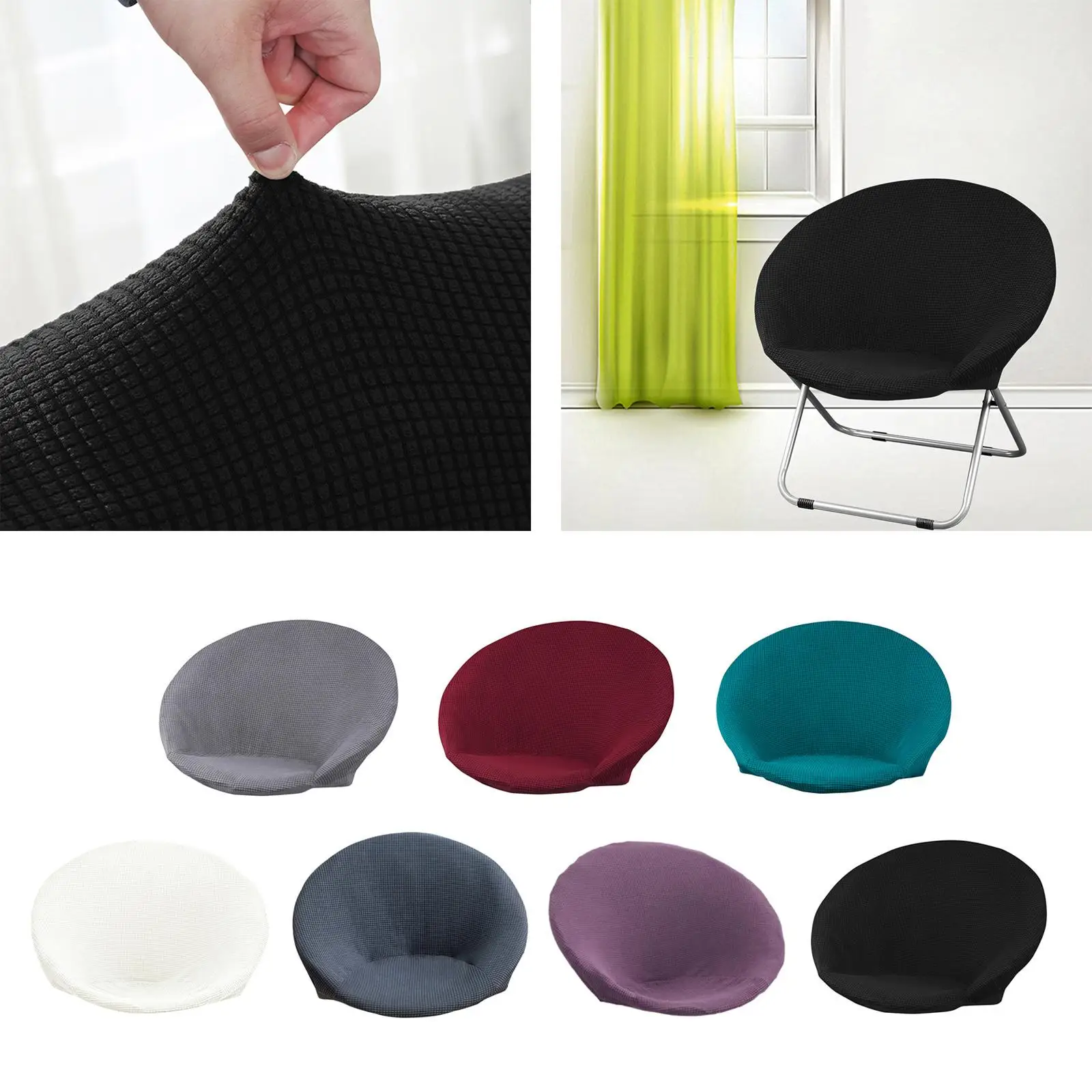 Washable High Stretch for seat Cover Slipcover Dustproof Jacquard for Saucer Moon Chair Protection in Bedroom Lounge