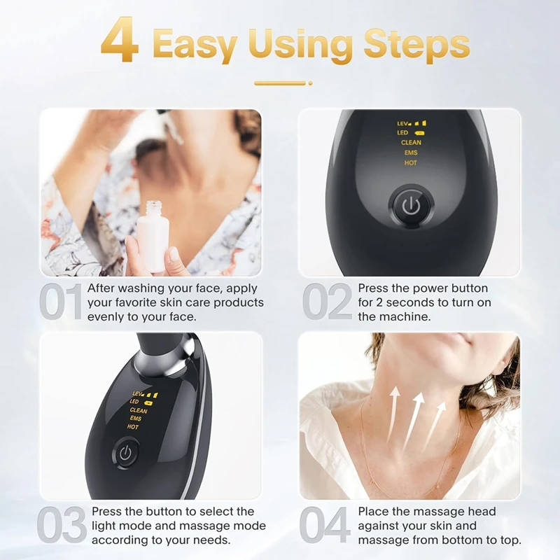 7-In-1 massaggiatore viso antirughe dispositivo per scolpire il viso dispositivo per la cura della pelle degli occhi del collo del viso per donne e uomini durevole