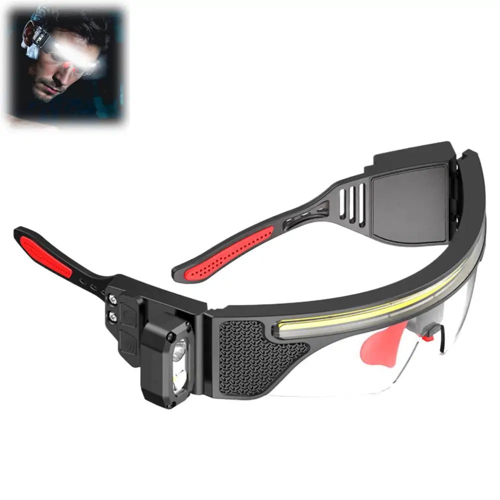 Multi-functional Safety Eyewear Work Light Type-C Rechargeable Headlamp Waterproof Head Flashlight Work Repair Emergency Lamp