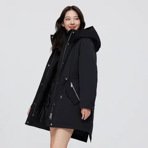 BOSIDENG down jacket women 2024 new windproof jacket warm hooded jacket B20145508