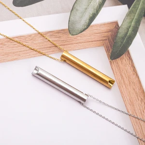 호흡 명상 마음 챙김 호흡 반 흡연 목걸이 스테인리스 스틸 휘파람 불안 구호 보석 10 최고의 판매 불안 목걸이 -16