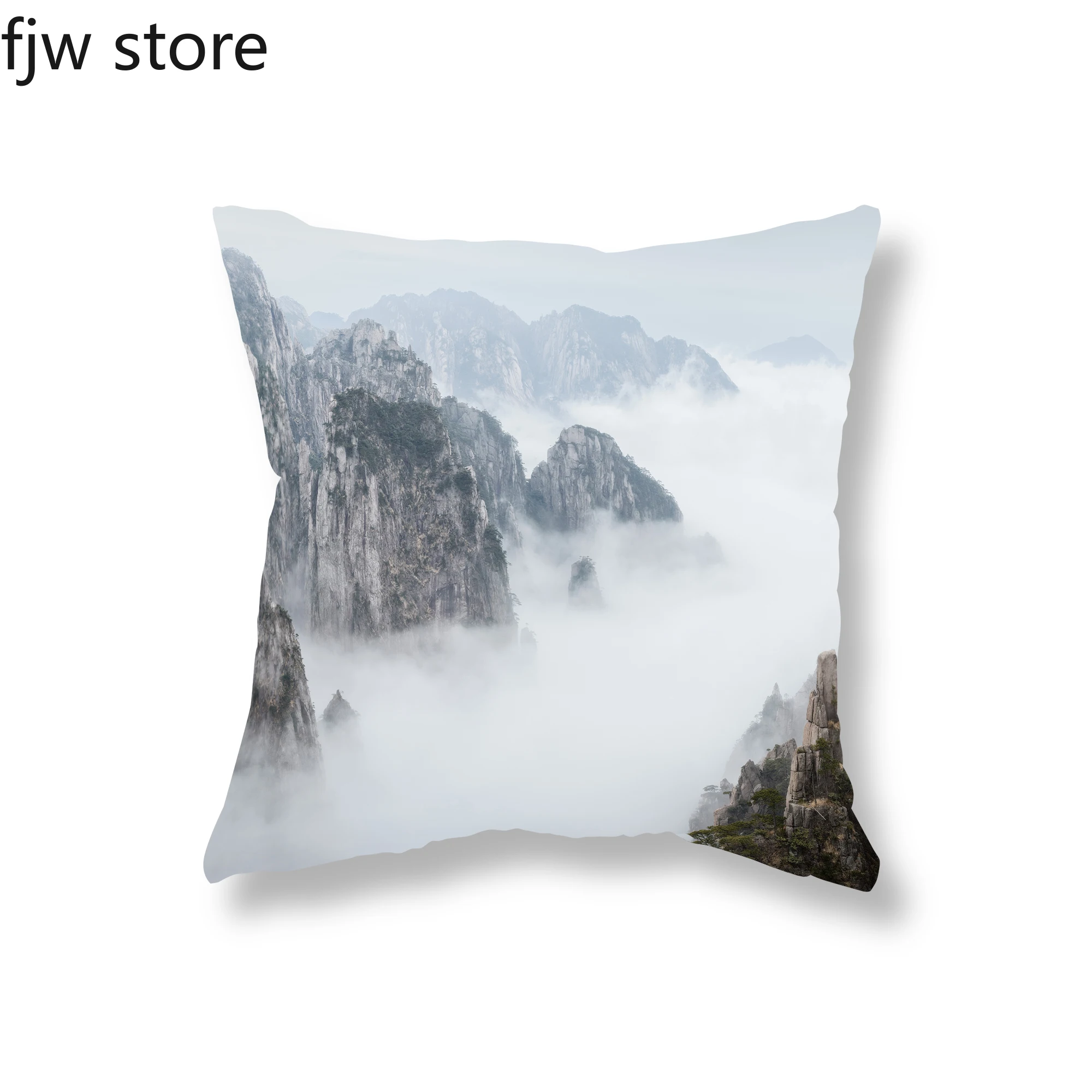 Nature Landscape Print Throw Pillow Cover Sofa Decor Bedside Seat Cushion  For Bedroom Room Home    45x45cm