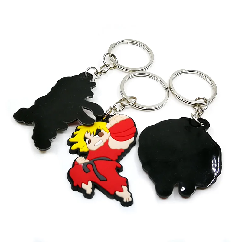 1PCS PVC Key Chain Strong & Cool Fist Mold Cartoon Figure Vivid Key Ring Key Holder Keychains Charms Fit Boy Gift Keys Pendants