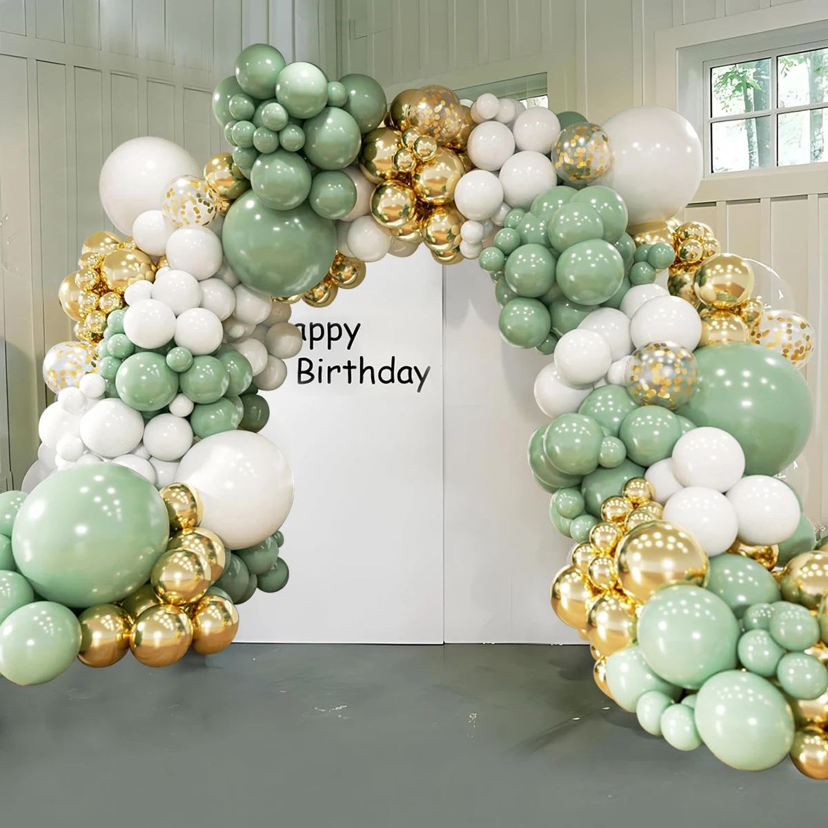 Green Balloon Garland Arch Kit Jungle Safari Party Baloon Birthday Party Decor Kids Baby Shower Wild One Wedding Latex Ballons
