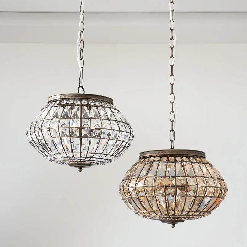 

MZISOSOD for Vintage Crystal Pendant Light Luxury Retro LED Hanging Lamp for Living Room Bedroom Dining Room Study Home Decor