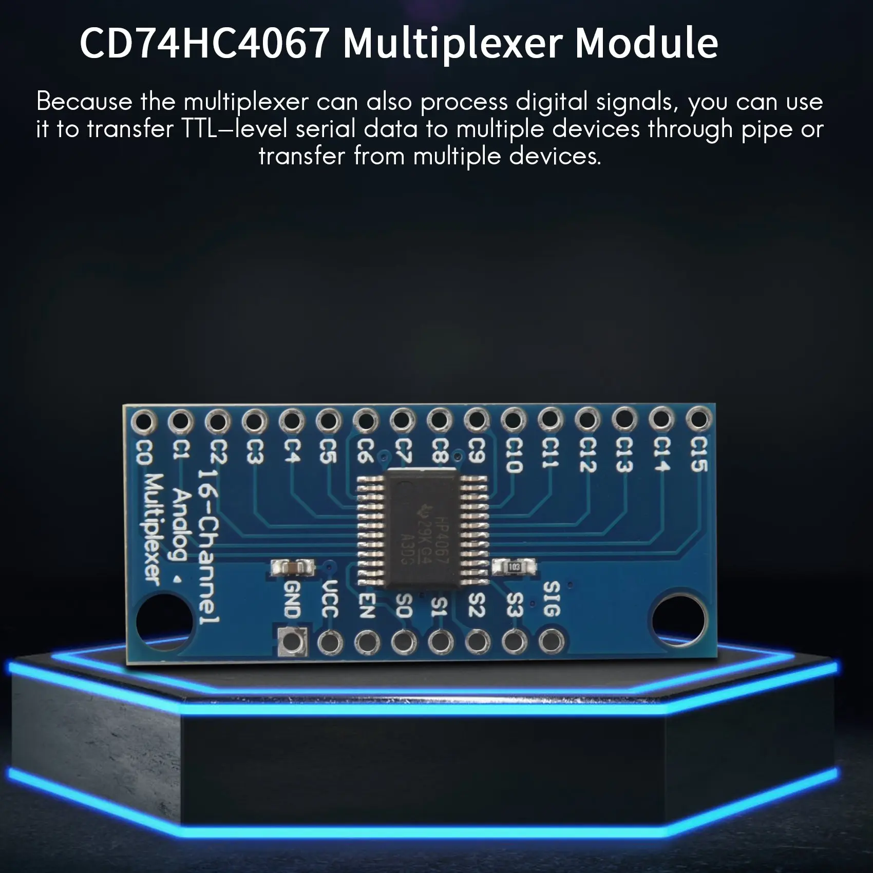 وحدة معدد رقمي تناظري دقيق ، لوحة اندلاع MUX ، 16CH ، 74HC4067 ، CD74HC4067 ، 10 قطعة