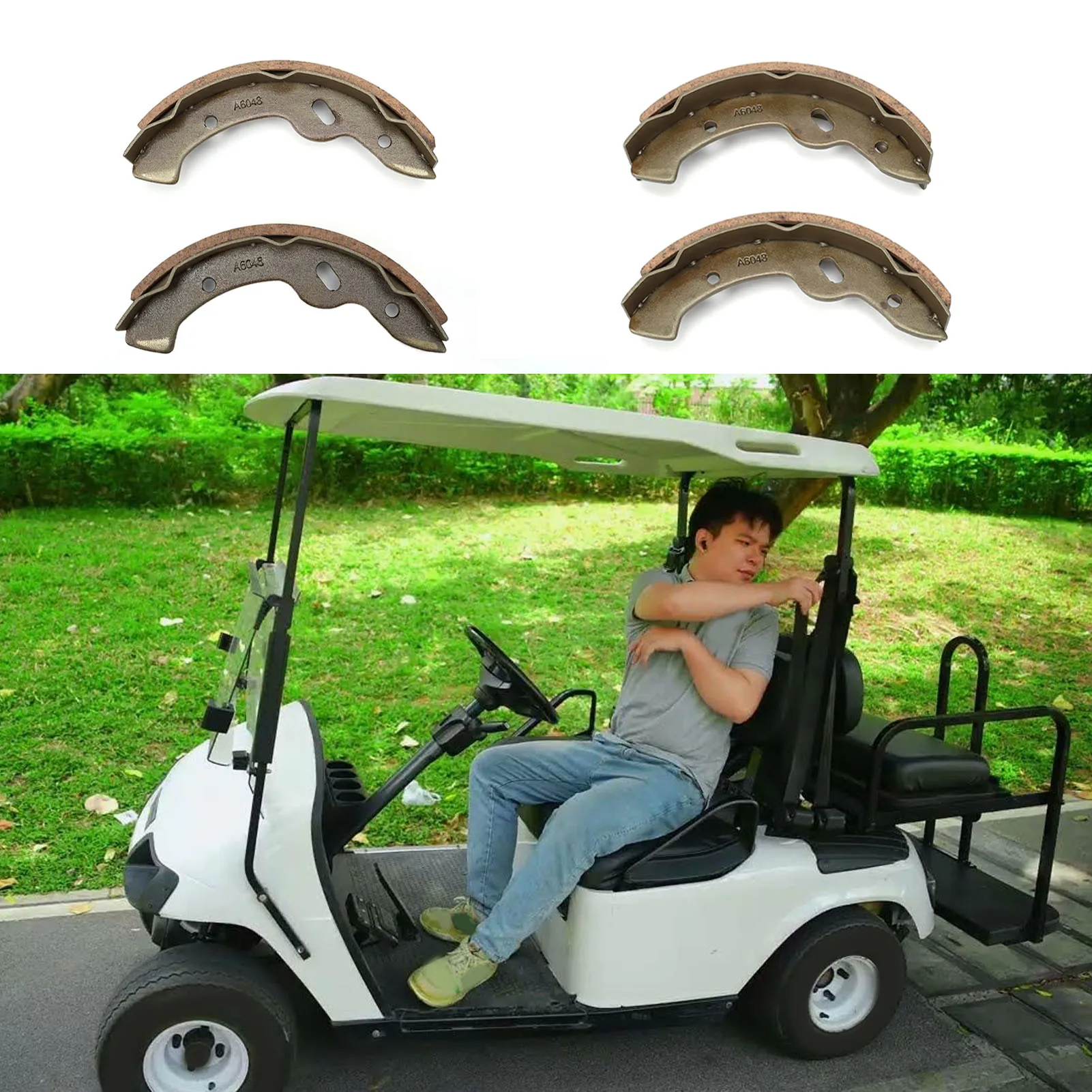 

Cart Brake Shoes Pads 70794-G01 Metal Brown Brake Shoes Replacement for EZGO TXT RXV 70795G01 Replacement Brake Shoes