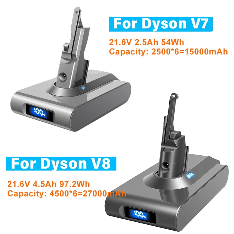 

Kuugro Real Capacity 4.5Ah 2.5Ah Replacement battery for Dyson V7 V8 Series SV11 SV10 Handheld Vacuum Cleaner Spare Batteries