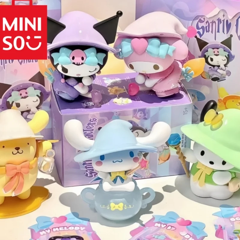 High Quality Miniso Sanrio Magic Story Series Kuromi Pacha Dog Cinnamoroll Big Eared Dog Figure Model Doll Birthday Gifts