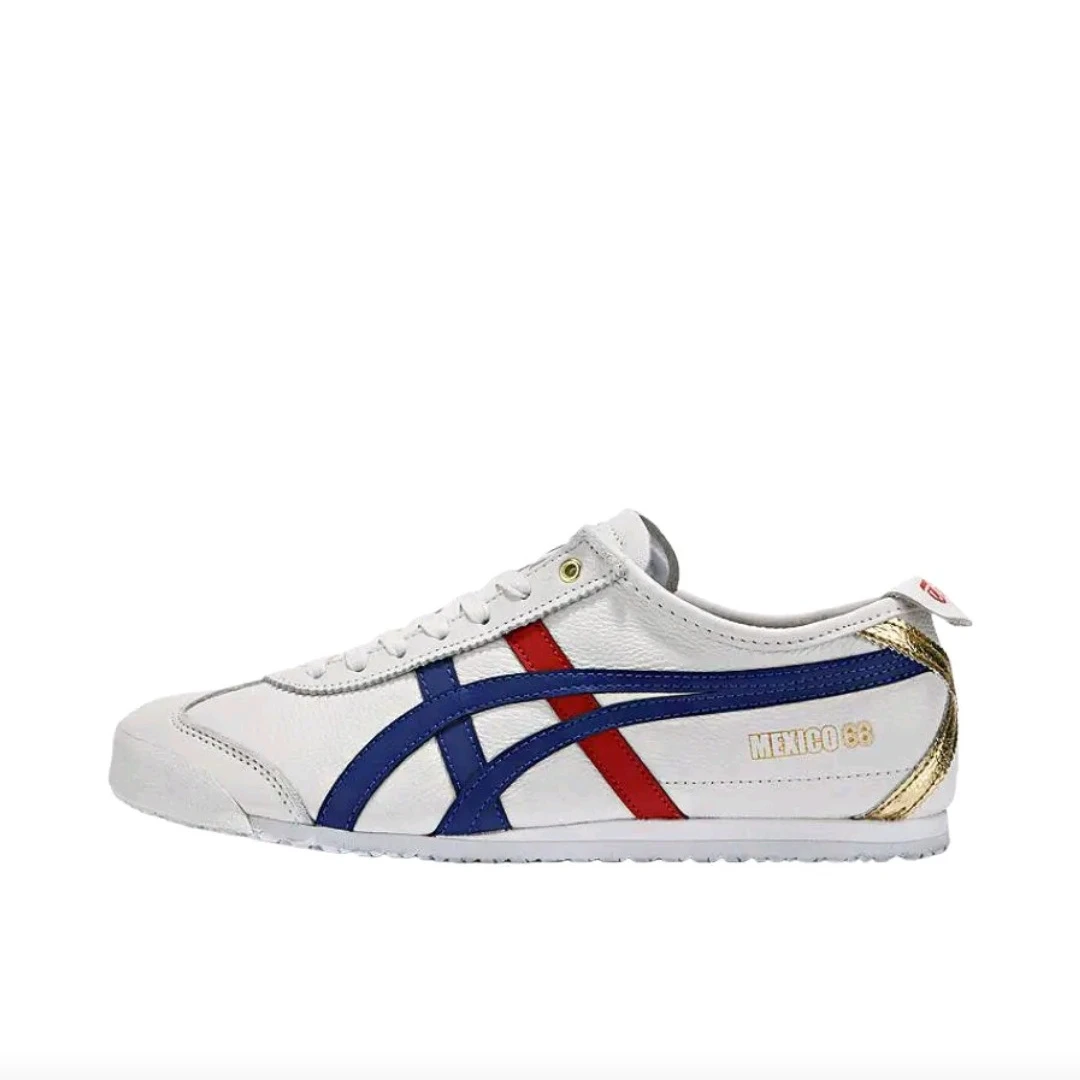 أحذية Onitsuka Tiger MEXICO 66 للرجال والنساء للتزلج، عصرية، أحذية رياضية خارجية، أزرق/أبيض #1