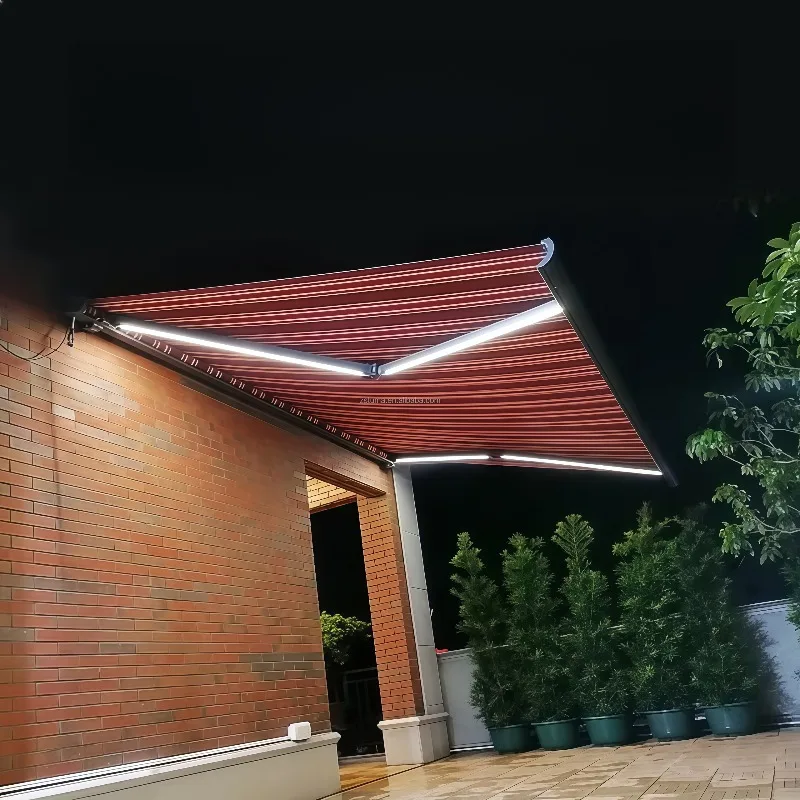Retractable Awning Automatic Electric Full Cassette Awning Outdoor Sunshade Manual Patio Awning Balcony Shelter Home Sunshade