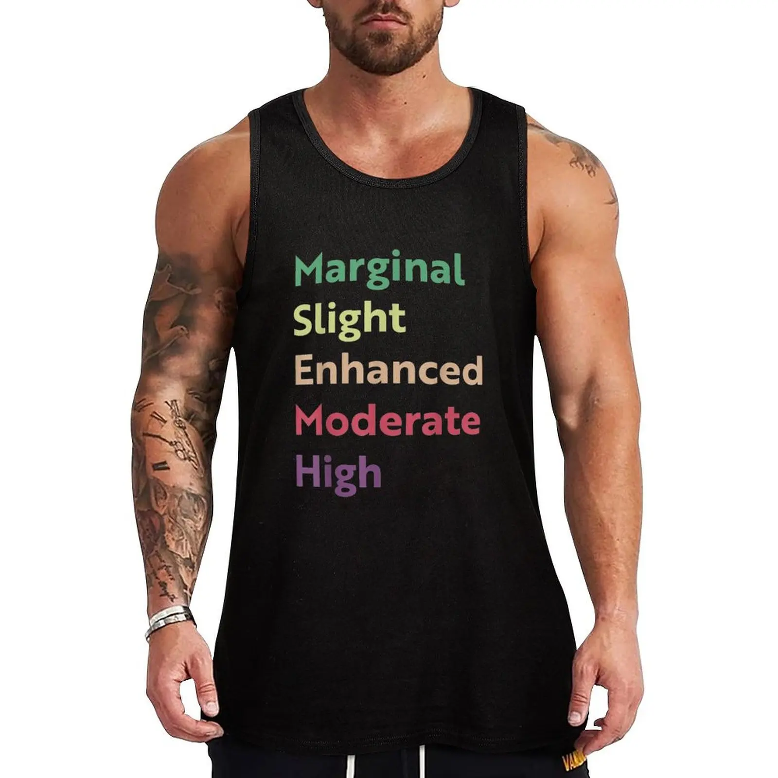 Marginal Slight Enhanced Moderate High Tank Top Men's gym clothing gym shirt man T-shirt for fitness