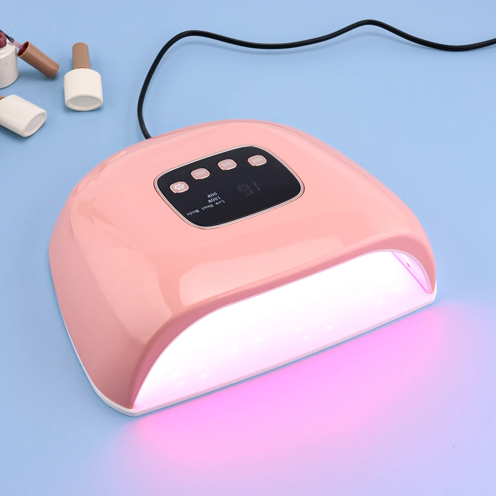 Powerful 108W RED Light LED Nail Lamp Gel UV Lamp Manicure Nail Polish Dryer Machine for Fast Drying Two Hands All Gel Polish