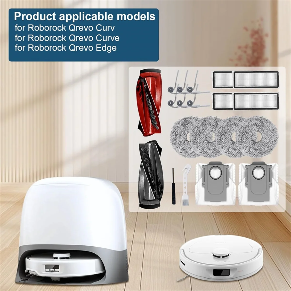 

A61I для Roborock Qrevo Curve/Qrevo Curv/Qrevo Edge робот-пылесос основная боковая щетка Hepa фильтр подушечки для швабры мешки для пыли