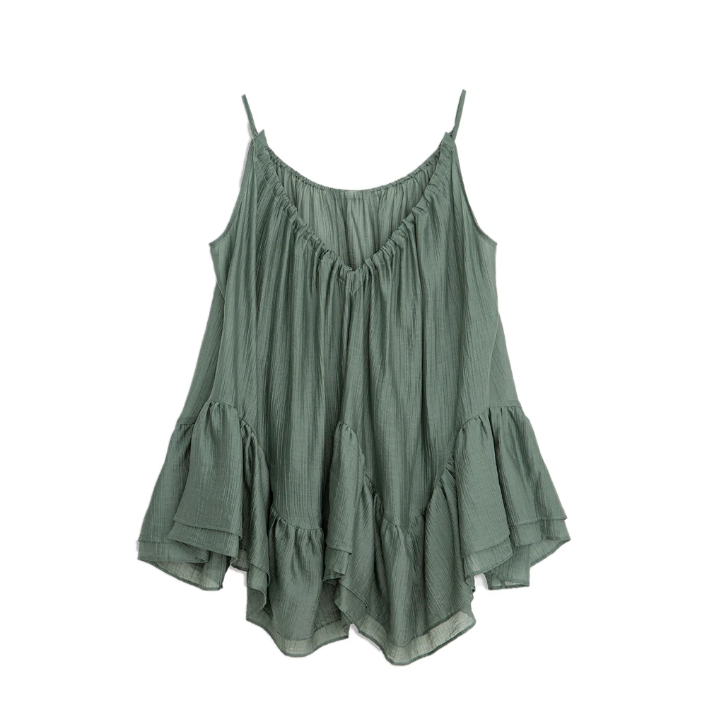 

Korean Style Fashion Design Niche Top French 2025 Girlish Style Ruffle Trendy Suspender Versatile Vest Aesthetic Little Fresh