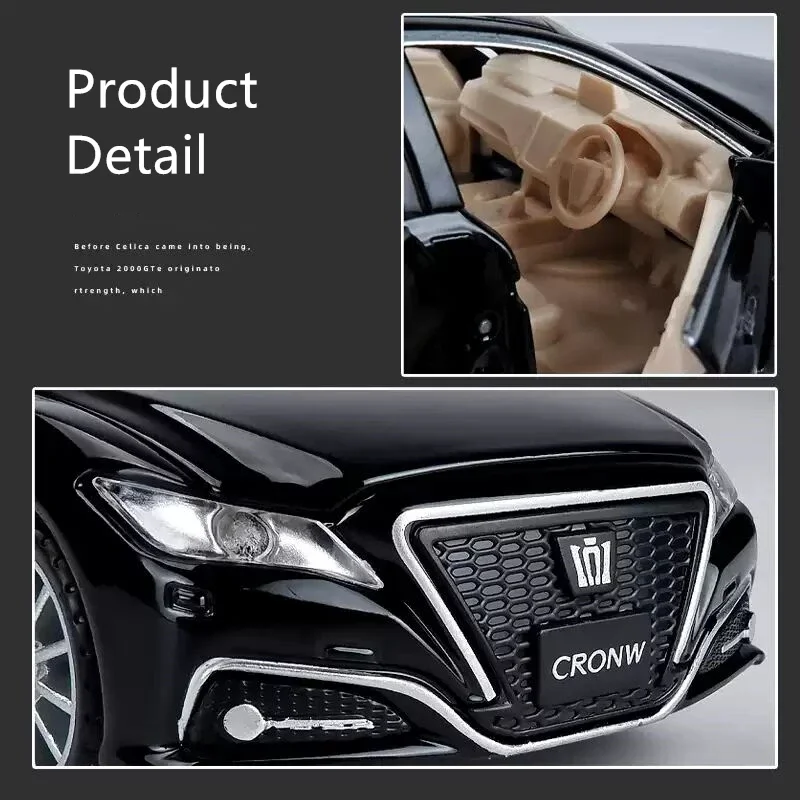 1:32 Toyota CROWN modèle de voiture en alliage moulé sous pression et véhicules jouets en métal modèle de voiture jouet Simulation son lumière Collection cadeau