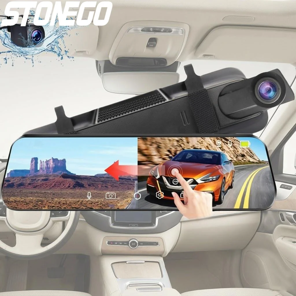 

4K WIFI Touch Screen Car DVR Dual Front and Rear Dash Cam with Parking Monitor 24H Loop Recording