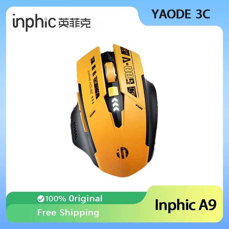 

Inphic A9 Wireless Mouse Tri Mode Bluetooth Adjustable DPI Silent Lightweight Long Endurance Esports Office Gaming Mouse