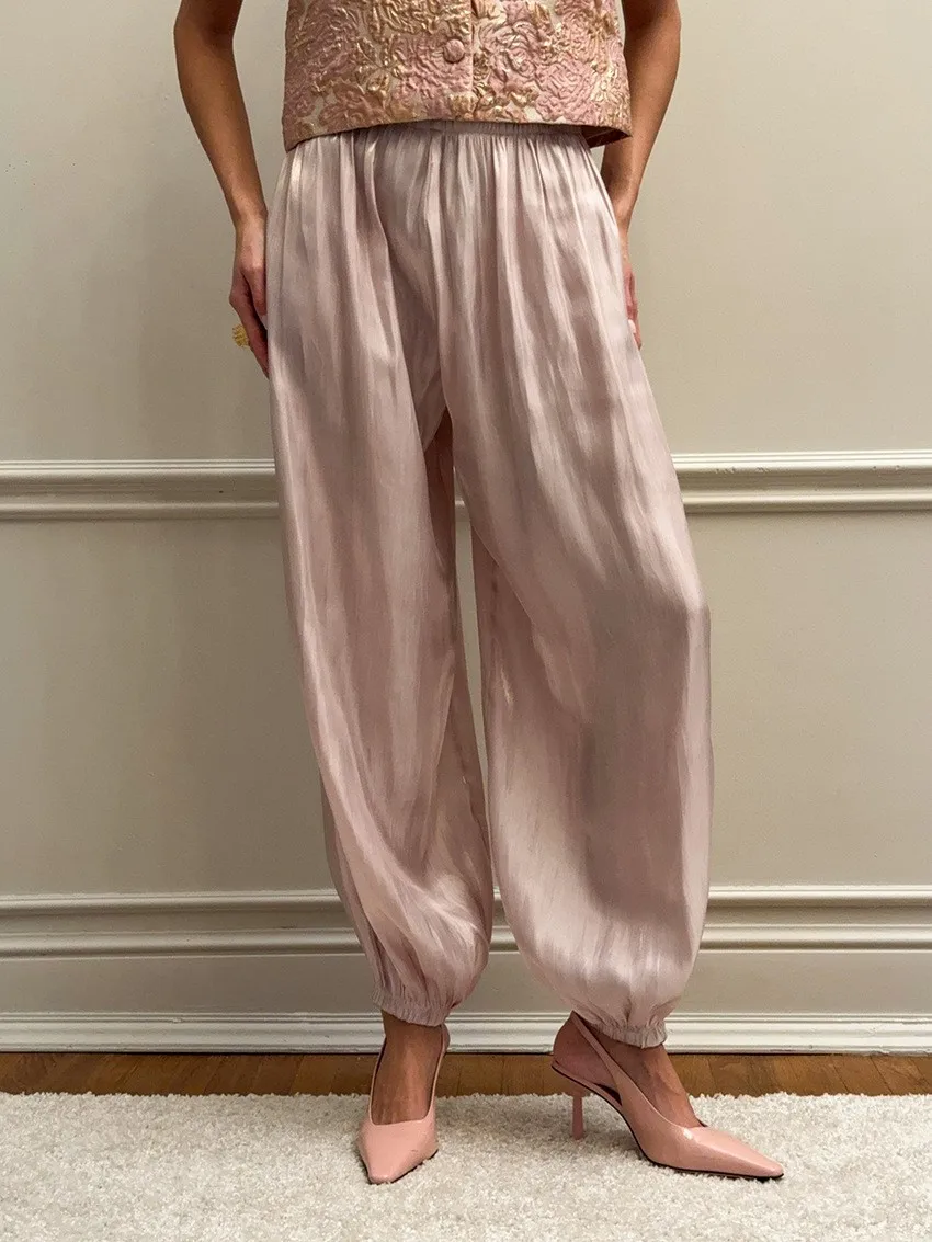 Frühling Sommer Damenbekleidung Lockere, schlank machende, weit geschnittene Hosen für Damen Polyester Mittelhohe Taille Freizeithosen Elegante Komfortkleidung