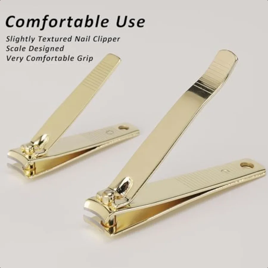 2-delige nagelknipperset roestvrijstalen vingernagelknipper voor volwassenen klein cadeau kerstsok kleinigheidjes goud