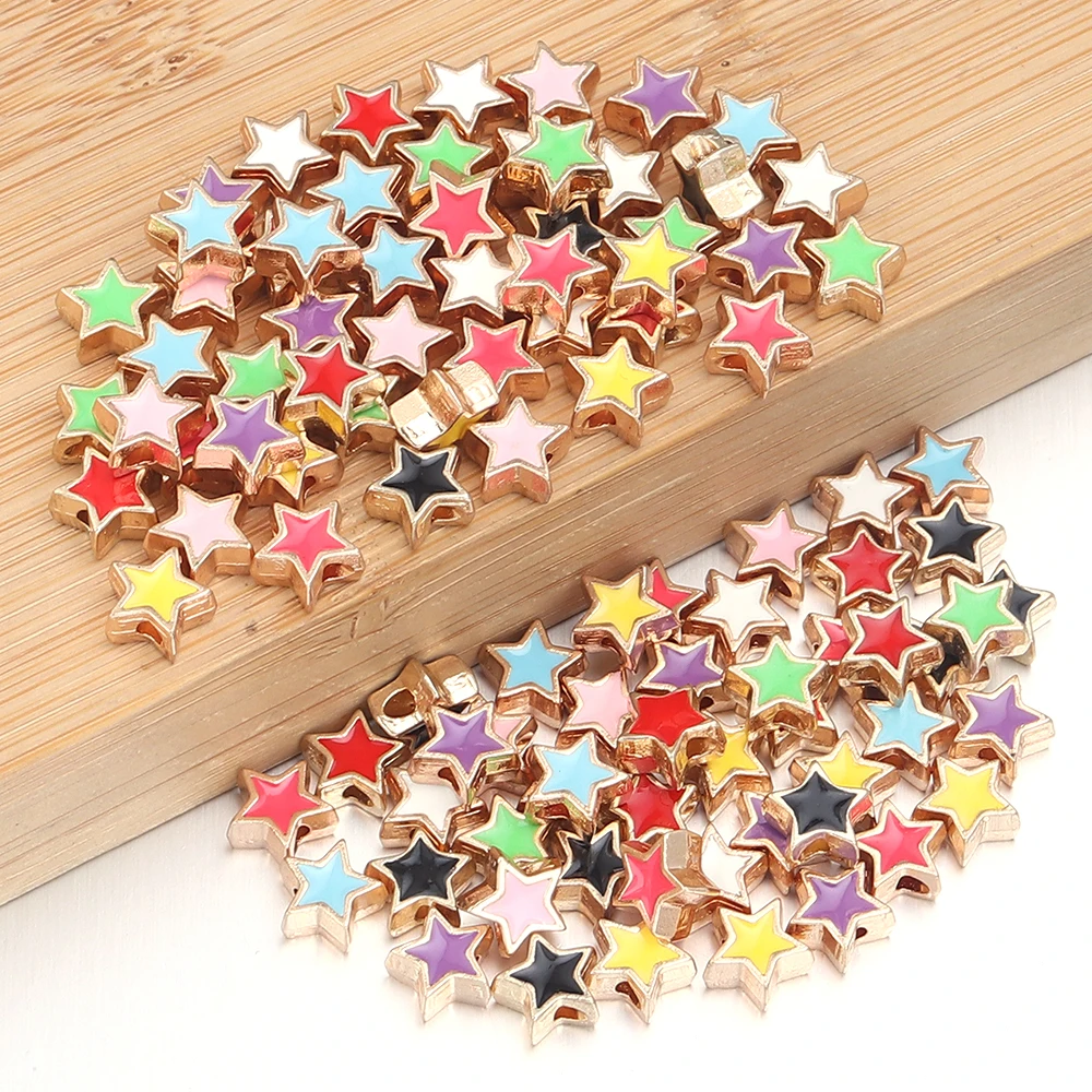 10 Stück/Lot 8mm Legierungs-Doppelseitige Herz-Emaille-Perlen für Schmuckherstellung, Charms, Lose Zwischenperlen, DIY Armband Halskette – Detail 12