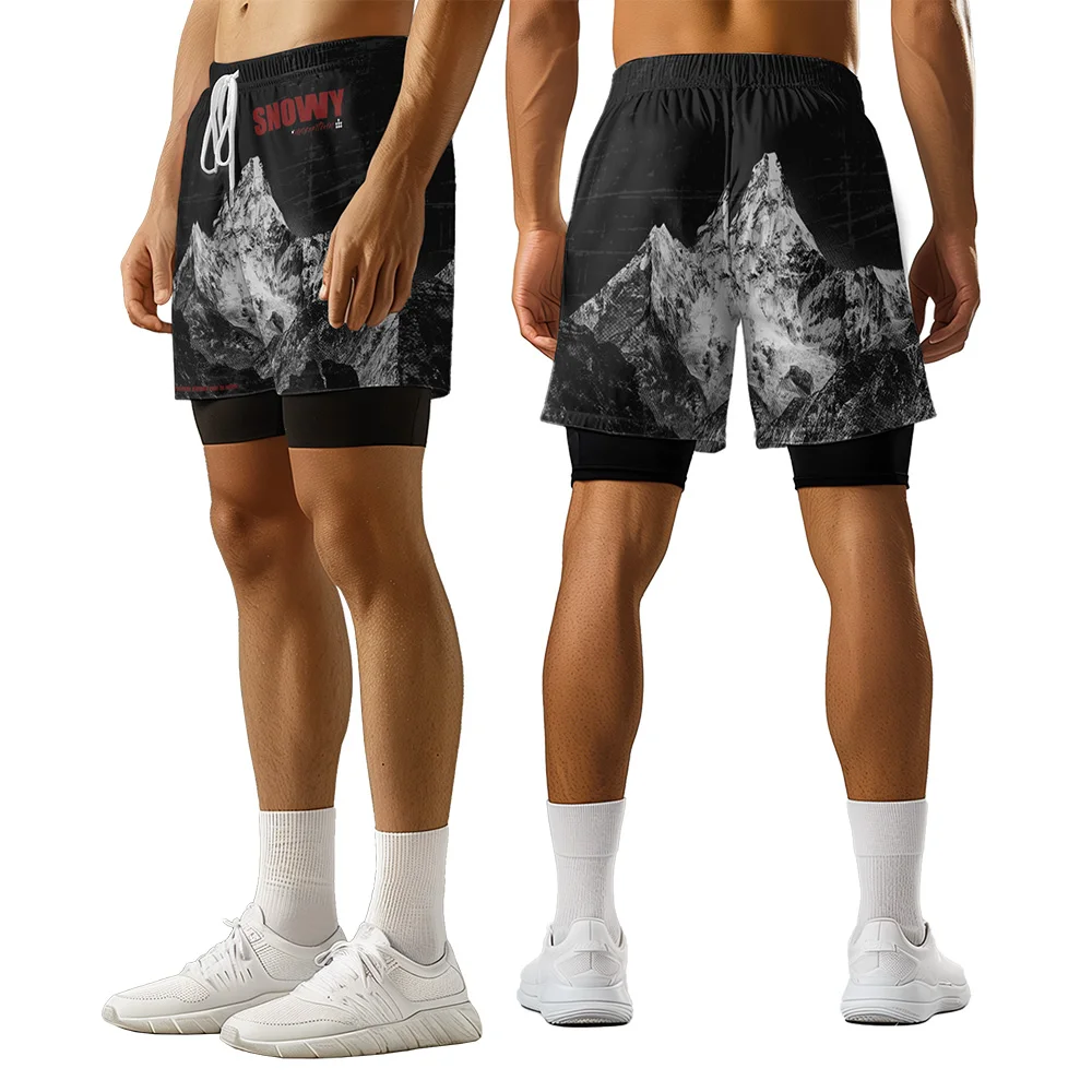 2024 New original design mountain Summer 3D Advanced Print Casual trend Sports High Street  basketball shorts  men shorts