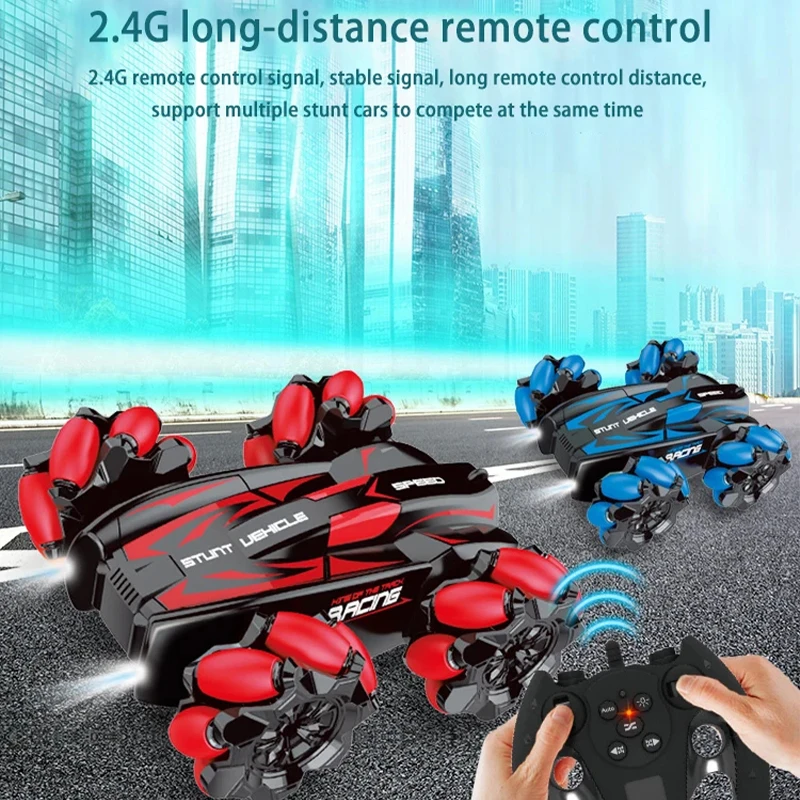 4WD Electric Children Toys Remote Control Toys Drift Car with Music Led Lights 2.4G Wrist Watch Gesture Radio Stunt Kids Cars