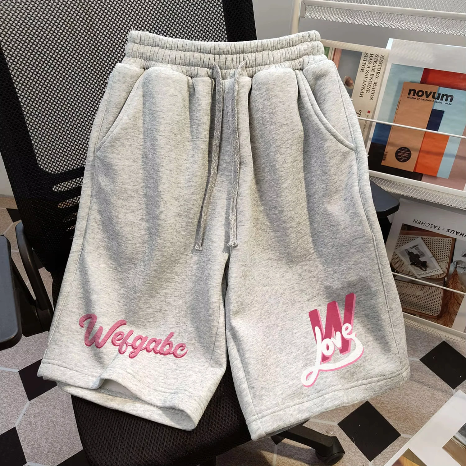 

Moto American-style Men's Sports Shorts Loose and Straight for Summer Casual and Fashionable for Students Trendy Cotton Shorts