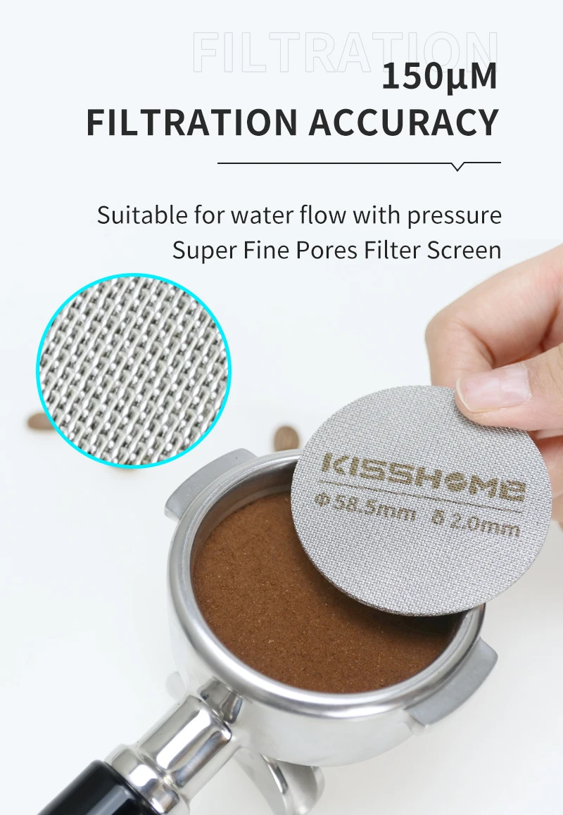Wiederverwendbare Espresso Puck Sieb Filter Kontakt Dusche Mesh Für 51MM 54MM 58MM Breville Siebträger Barista Maschine Zubehör – Detail 12