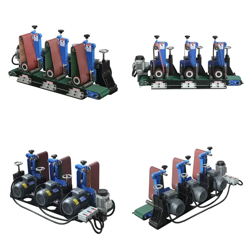 150mm Three Station Flat Polishing Machine for Processing Stainless Steel and Metal Products