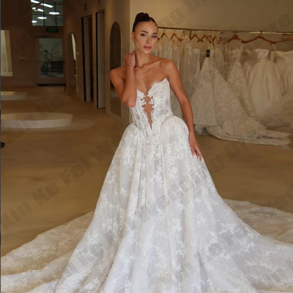 Elegant Sleeveless A-Line Wedding Dress 2026 New Sexy Hollow Chest Pleat Customized Bride Gowns Princess Vestido De Noiva Robe