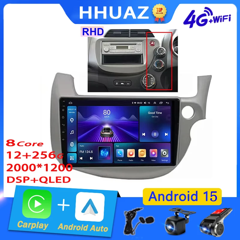 

Android 15 Car Radio Carplay for HONDA FIT JAZZ 2007-2014 Multimedia Video Player Mirror Connection Split Screen Head Unit GPS
