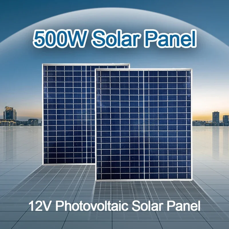 500W/1000W Photovoltaic Solar Panel 12V Power Bank Kit 100A Controller Solar Plate for Home/Camping/RV/Car Fast Battery Charger