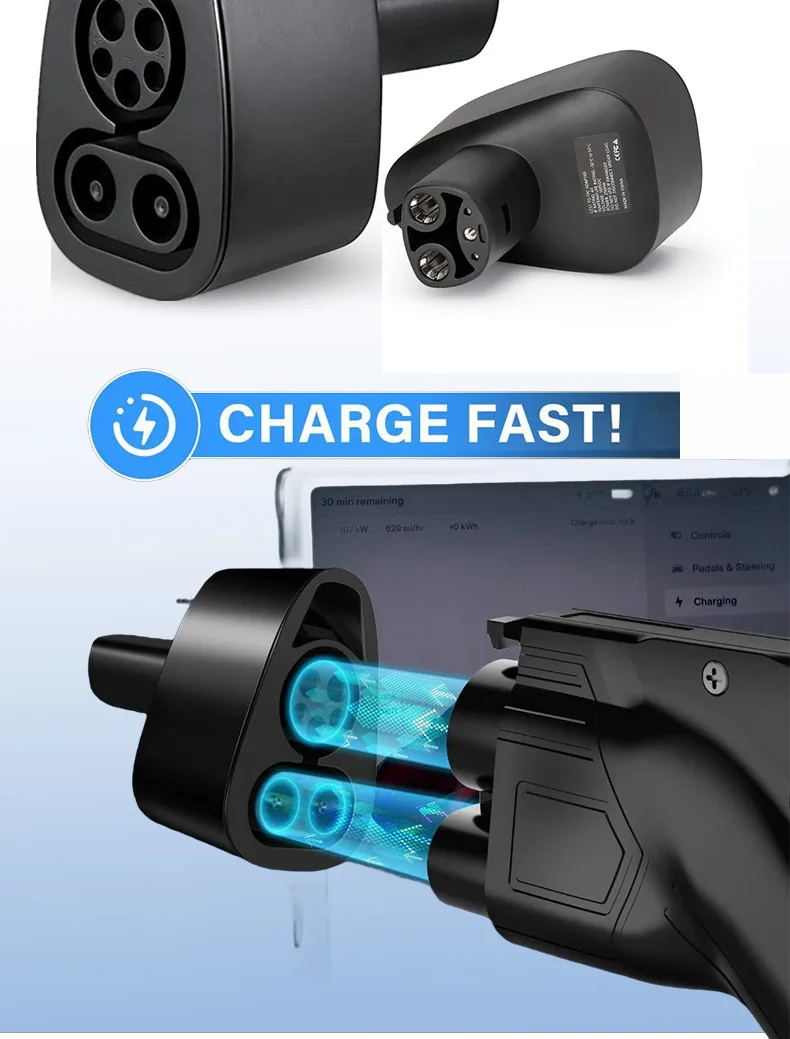 CCS1 Ladegerät Adapter Für Tesla Modell 3/S/X/Y Bis zu 250KW DC Ladegerät Combo Schnelle lade Konverter Neue Energie Fahrzeug Zubehör – Detail 4