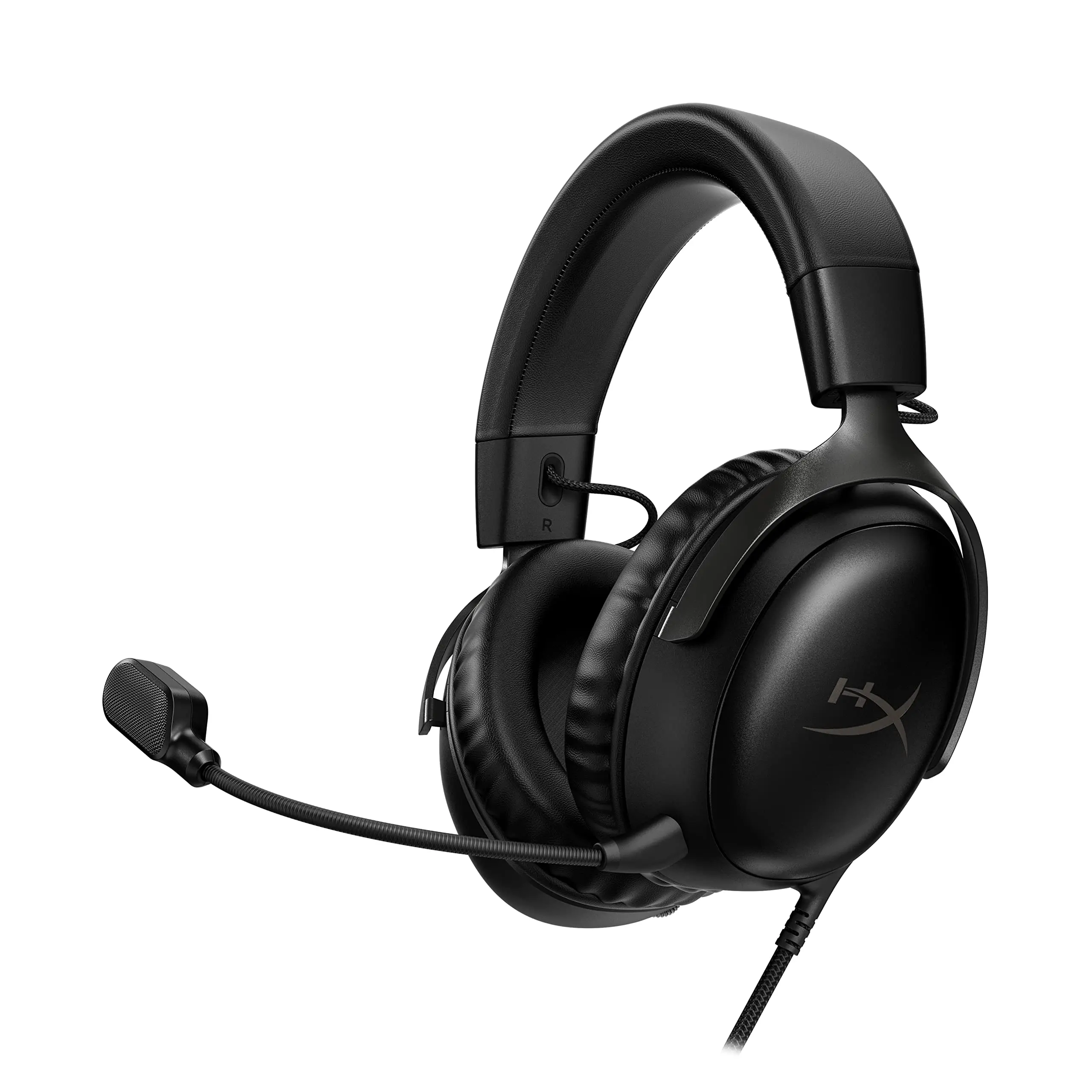 Hyper X cloud III gaming headphone noise cancellation with LED microphone mute indicator for comfort and durability