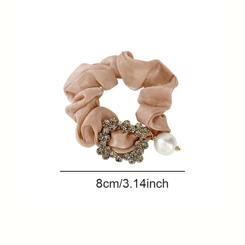 1pc Organza Pearl Large Intestine Hairband Women's Summer I French Advanced Fairy Style Small Fragrance Wind Tie Hair Headrope