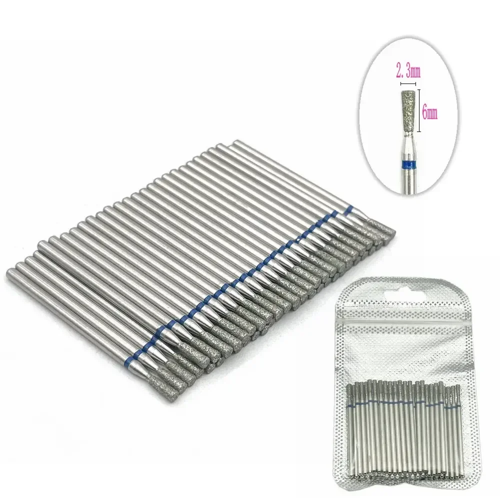 50개입 역원뿔형 네일 다이아몬드 드릴 비트 전동 매니큐어 기계 액세서리 네일 밀 커터