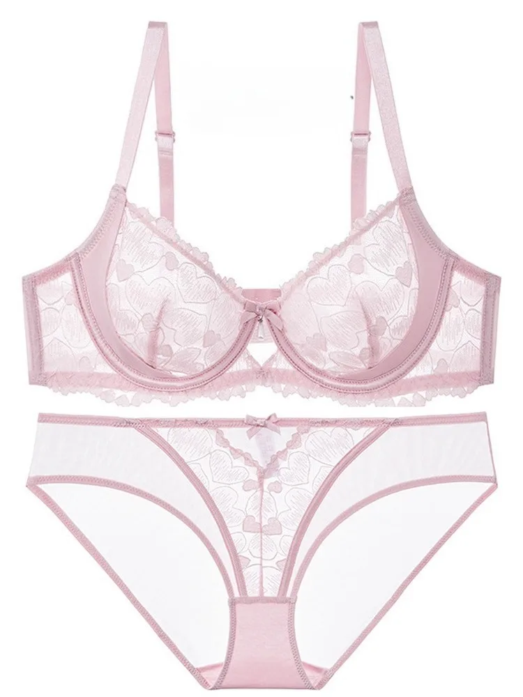 

Sexy Lingerie Bra & Panty Set Sheer Floral Lace Teddy Ultra Thin Soft Comfortable Women Nightwear S-3XL Christmas Gift KUCLUT