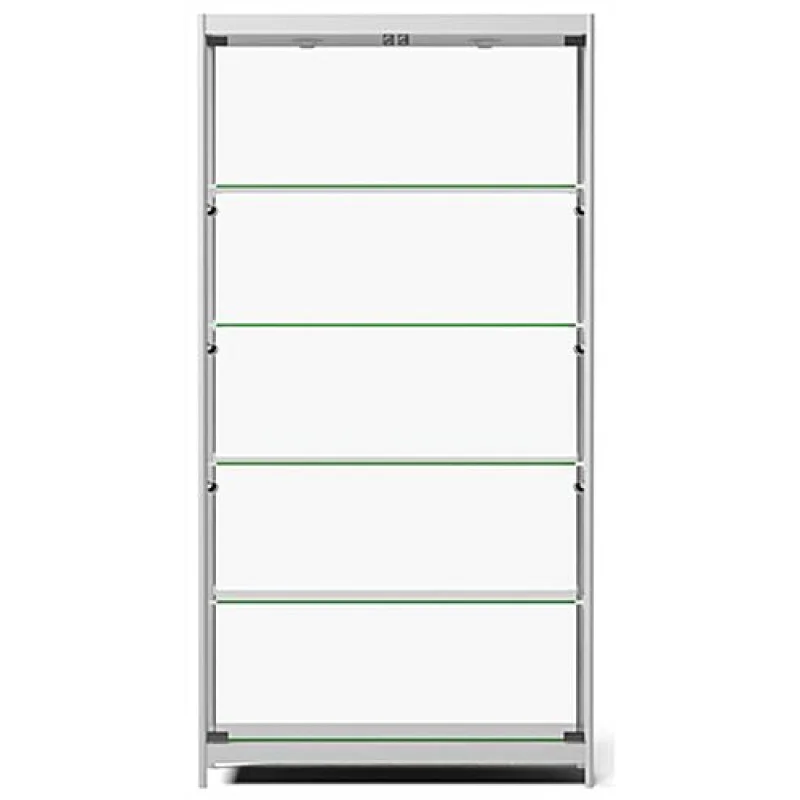 Custom.40display toughened glass showcase with LED - Silver