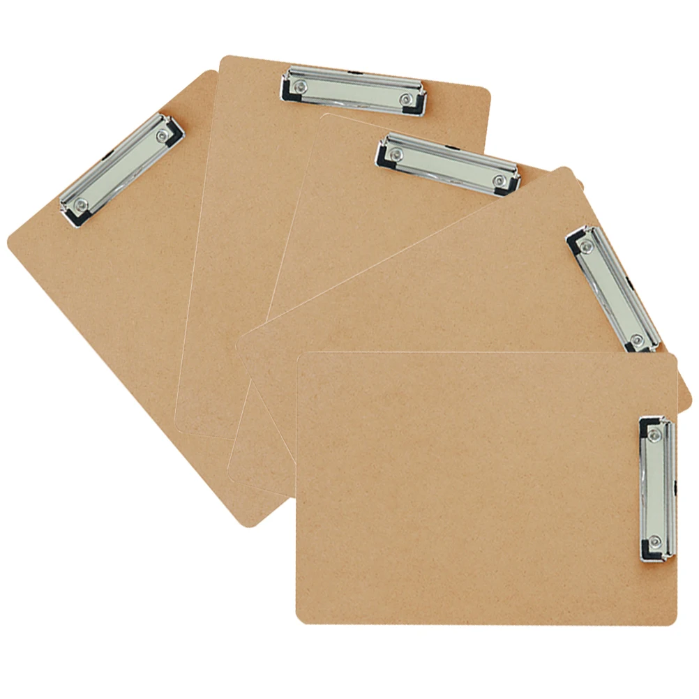 

5Pcs Durable Wooden Writing Board File Folder MultiPurpose Office Paper Clips Legal Size Clipboard For Professional Use
